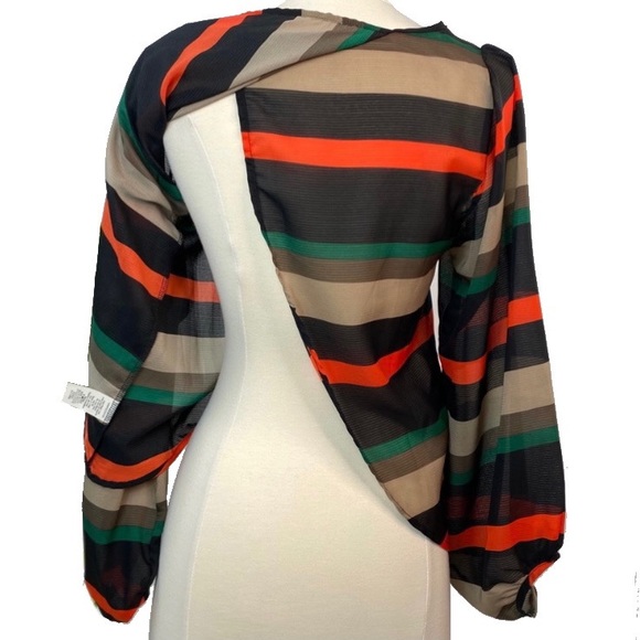 NBW Coco love sheer striped top with slit back - Picture 6 of 7